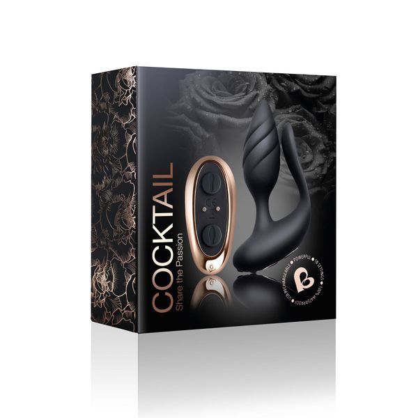 Анально-вагінальний вібратор для пар Rocks Off Cocktail Black SO5482 фото