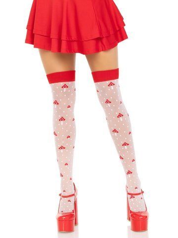 Панчохи Leg Avenue Polka Dot Mushroom Thigh Highs One Size SX1044 фото