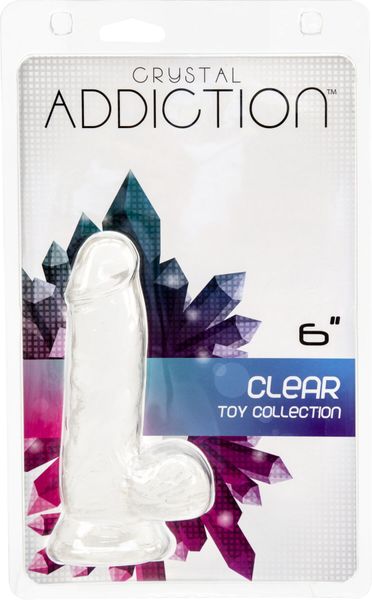 Фалоімітатор ADDICTION — Clear Dildo with Balls 6″ SO5580 фото