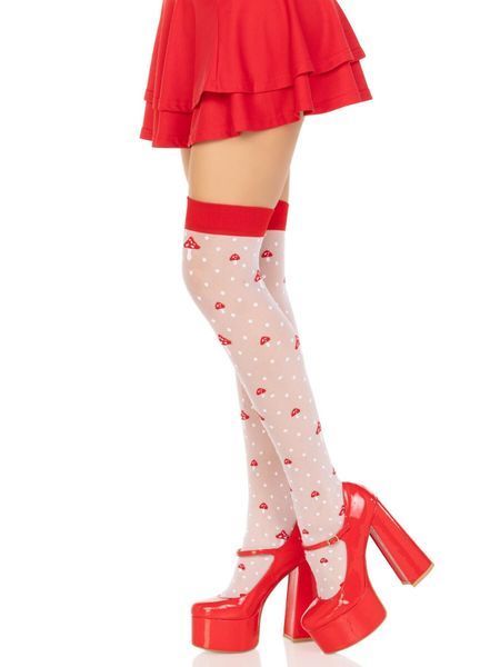 Панчохи Leg Avenue Polka Dot Mushroom Thigh Highs One Size SX1044 фото