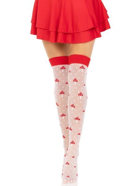 Панчохи Leg Avenue Polka Dot Mushroom Thigh Highs One Size SX1044 фото
