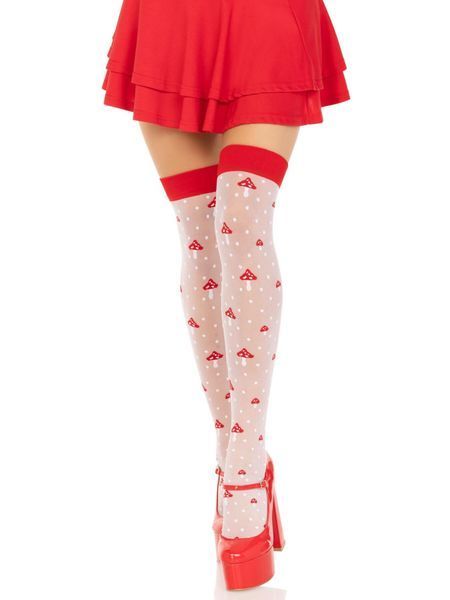 Панчохи Leg Avenue Polka Dot Mushroom Thigh Highs One Size SX1044 фото