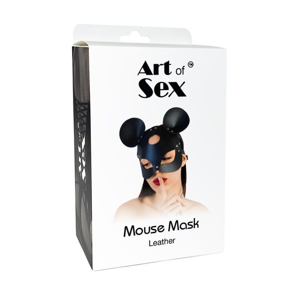 Шкіряна маска зайчика Art of Sex - Mouse Mask, колір Рожевий SO9652 фото