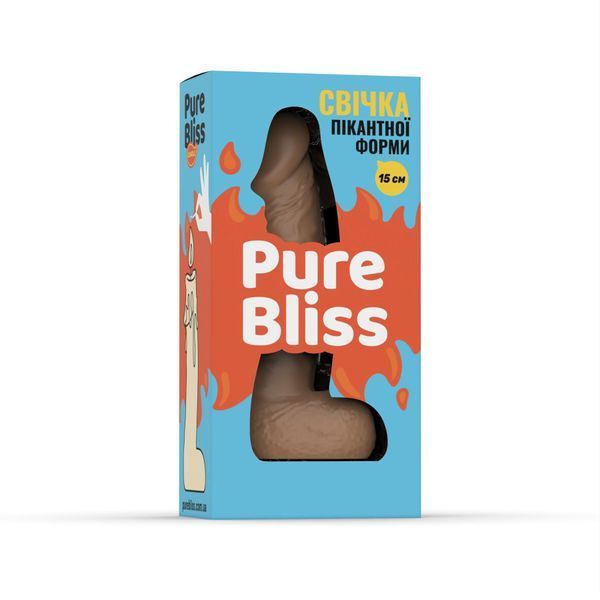 Свічка у вигляді члена Pure Bliss MINI Brown 15 см SX1644 фото