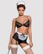 Еротичний костюм покоївки Obsessive Maidme set 5pcs L/XL, бюстгальтер, пояс з фартухом, панчохи, стр SO7291 фото 1