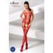 Бодістокінг Passion BS054 red, комбінезон, імітація панчіх, відкритий животик PBS054R фото 2