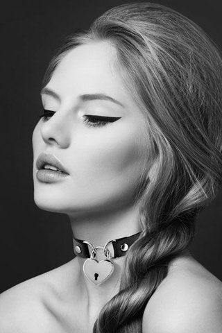 Чокер з замочком-сердечком Bijoux Pour Toi - HEART LOCK Black SO1883 фото
