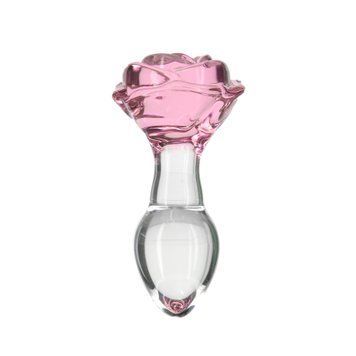 Скляна анальна пробка Pillow Talk Rosy Luxurious Glass Anal Plug SO6834 фото