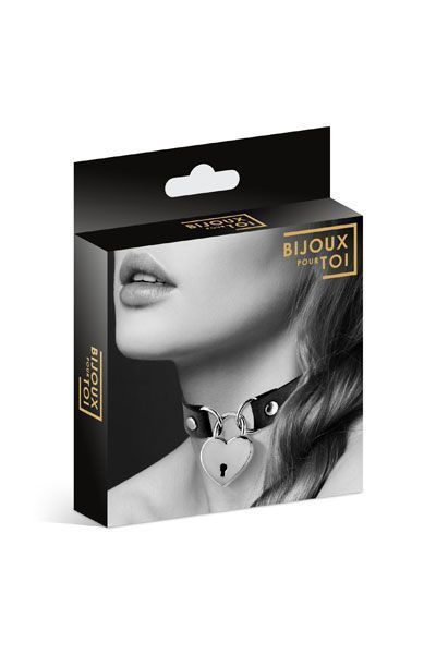 Чокер з замочком-сердечком Bijoux Pour Toi - HEART LOCK Black SO1883 фото