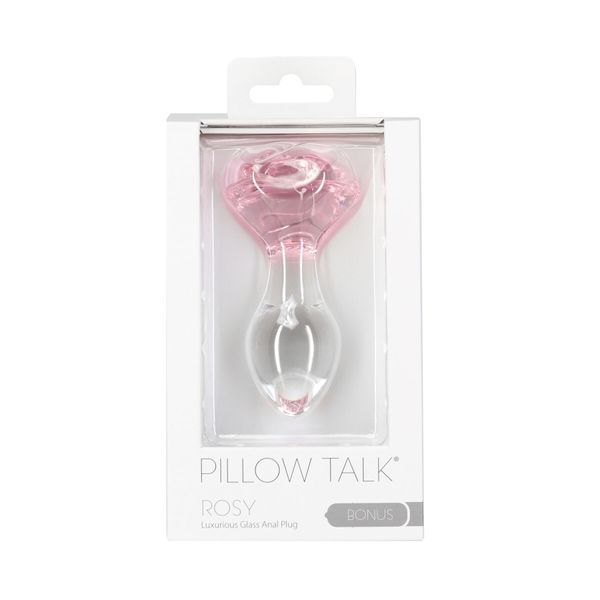 Скляна анальна пробка Pillow Talk Rosy Luxurious Glass Anal Plug SO6834 фото