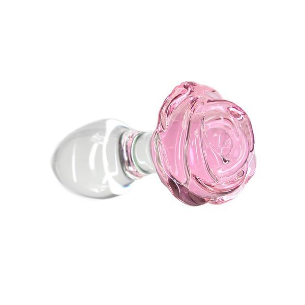 Скляна анальна пробка Pillow Talk Rosy Luxurious Glass Anal Plug SO6834 фото