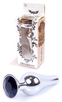 Анальний пробка Boss Series - Jewellery Silver BUTT PLUG Black, BS6400074 BS6400074 фото