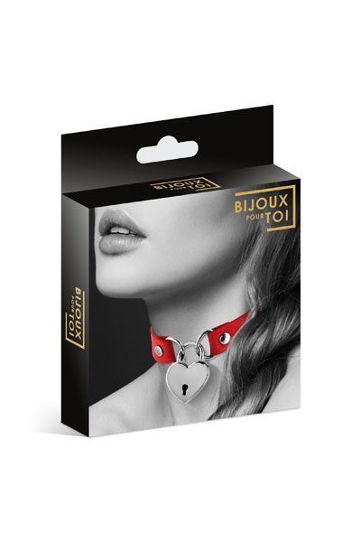 Чокер з замочком-сердечком Bijoux Pour Toi - HEART LOCK Red SO1884 фото