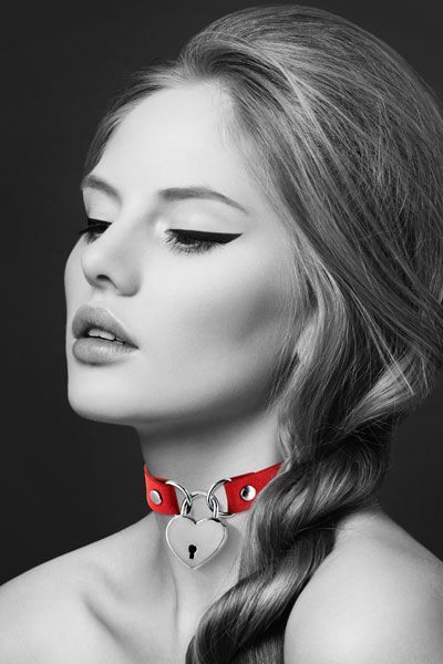 Чокер з замочком-сердечком Bijoux Pour Toi - HEART LOCK Red SO1884 фото