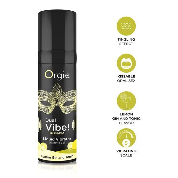Рідкий вібратор Orgie Dual Vibe! Lemon Gin And Tonic 15 мл SX1490 фото
