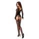 Бодістокінг Passion BS055 black, комбінезон, імітація панчох і пояса, довгий рукав, закрите плече PBS055B фото 4