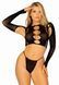 Комплект Leg Avenue Long sleeve crop top & string Black One Size SO9098 фото 5