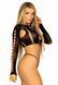 Комплект Leg Avenue Long sleeve crop top & string Black One Size SO9098 фото 4