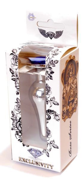 Анальний пробка Boss Series - Jewellery Silver BUTT PLUG Dark Blue, BS6400077 BS6400077 фото