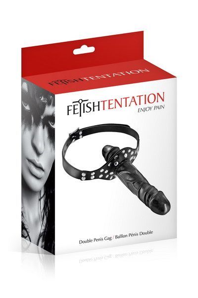 Кляп з подвійним фалоімітатором Fetish Tentation Double Penis Gag SO3736 фото