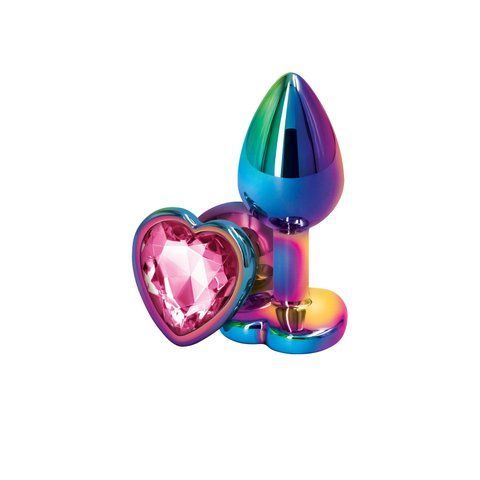 Анальна пробка NS Novelties Rear Assets - Multicolor Heart - Small - Pink SX4365 фото
