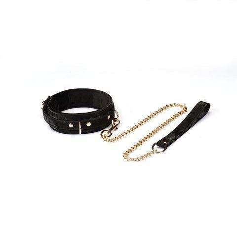 Нашийник з повідцем Liebe Seele Boudoir Amor Collar with Leash Black SX1668 фото