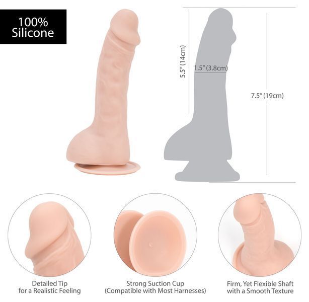 Фалоімітатор ADDICTION &mdash; BRAD 7,5&Prime; Dildo With Balls, Beige SO5584 фото