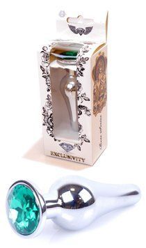 Анальний пробка Boss Series - Jewellery Silver BUTT PLUG Green, BS6400078 BS6400078 фото