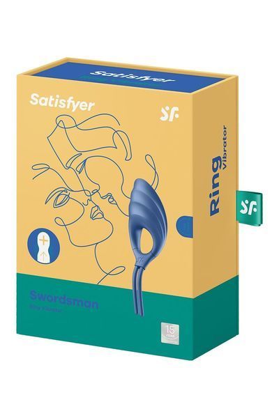Ерекційне віброкільце-ласо Satisfyer Swordsman Blue SO6281 фото