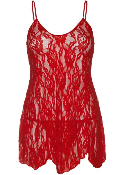 Пеньюар Leg Avenue Rose Lace Flair Chemise Red One Size SO9101 фото