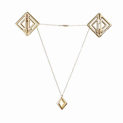 Затискачі для сосків з легкою підвіскою LOCKINK Adjustable Nipple Clamps with Light Pendant - Golden SX0848 фото