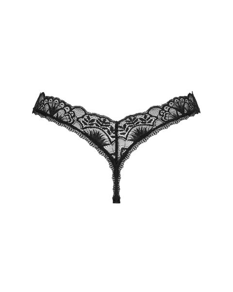 Мереживні стрінги Obsessive Donna Dream thong M/L Black, низька посадка SO8640 фото