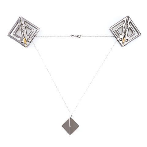 Затискачі для сосків з легкою підвіскою LOCKINK Adjustable Nipple Clamps with Light Pendant - Grey SX0849 фото