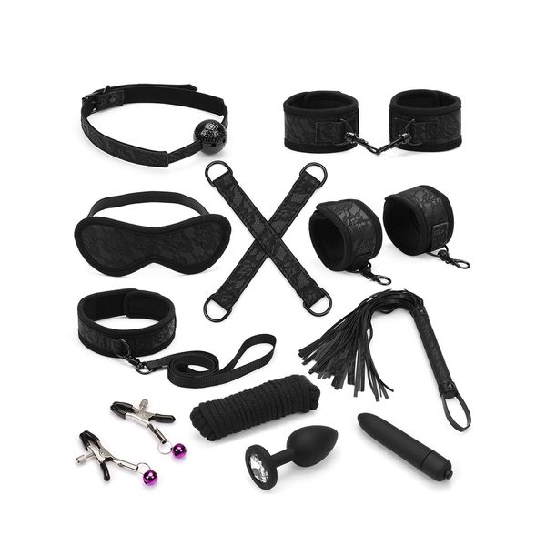 Набір Liebe Seele Black Lace and Neoprene 11pcs Bondage Kit SO9509 фото