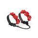 Поножі Liebe Seele Flower Rhythm - Black and Red Leather Flowers Hand Cuffs SX4840 фото 1
