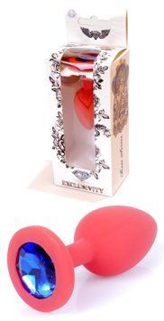 Силіконовий анальний пробка Boss Series - Jewellery Red Silicon PLUG Medium Blue M, BS6400084 BS6400084 фото