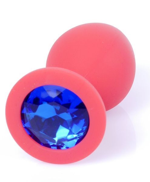 Силіконовий анальний пробка Boss Series - Jewellery Red Silicon PLUG Medium Blue M, BS6400084 BS6400084 фото