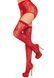 Панчохи Leg Avenue Leg Avenue Lace thigh highs & garterbelt Red One Size SX1060 фото 2