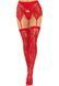 Панчохи Leg Avenue Leg Avenue Lace thigh highs & garterbelt Red One Size SX1060 фото 1