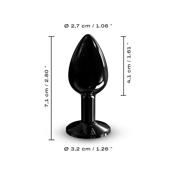 Металева анальна пробка з кристалом Dorcel Diamond Plug Black S SO7808 фото