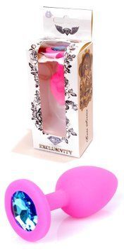 Силіконовий анальний пробка Boss Series - Jewellery Pink Silicon PLUG Small Light Blue S, BS6400081 BS6400081 фото