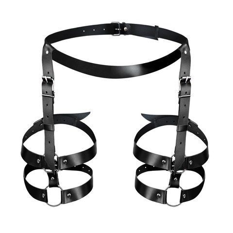 Шкіряні гартери Art of Sex - Melani Leather garters, Чорні XS-M SO8300 фото