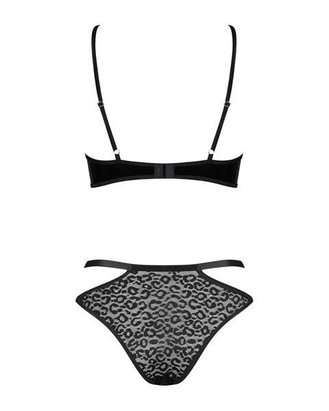 Еротичний комплект під латекс зі стрепами Obsessive Bagirela 2-pcs set S/M SO7219 фото