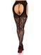 Панчохи Leg Avenue Eyelet lace suspender hose Black One Size SX1063 фото 3