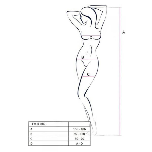 Бодістокінг Passion ECO BS002 white, відкритий доступ, імітація підв&rsquo;язок, абстрактний малюнок SO7070 фото