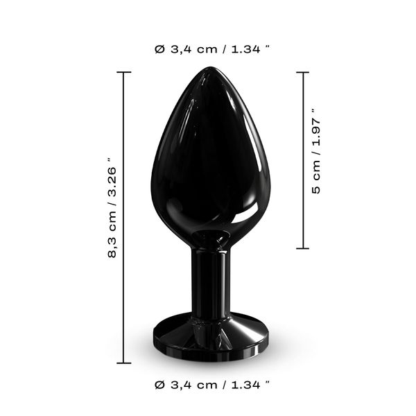 Металева анальна пробка з кристалом Dorcel Diamond Plug Black M SO7809 фото