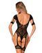 Нейлоновий бодістокінг з імітацією гартер Obsessive Bodystocking G334 S/M/L, black, з доступом SO7700 фото 2