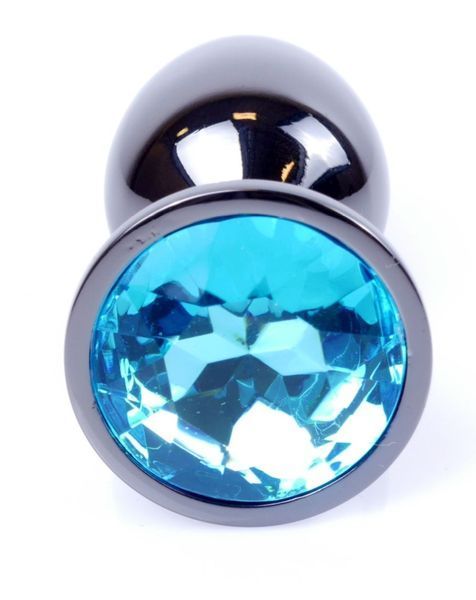 Анальний пробка Boss Series - Jewellery Dark Silver PLUG Light Blue S, BS6400031 BS6400031 фото