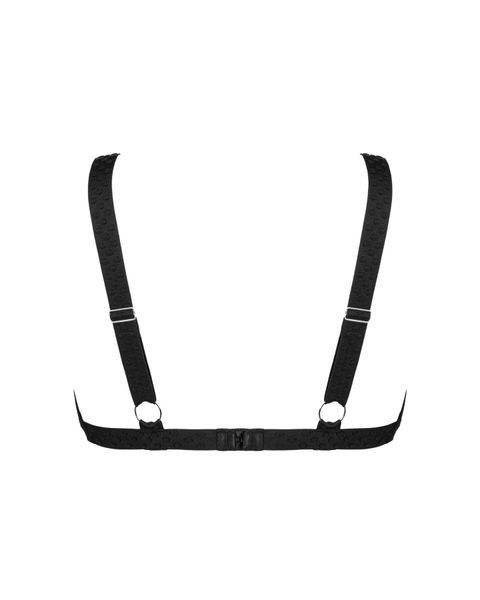 Мереживний бюстгальтер із трикутною чашкою Obsessive Estiqua bra M/L, чорний, широкі лямки SO7259 фото