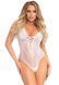 Мереживне боді Leg Avenue Floral lace thong teddy White, one size SO7963 фото 1